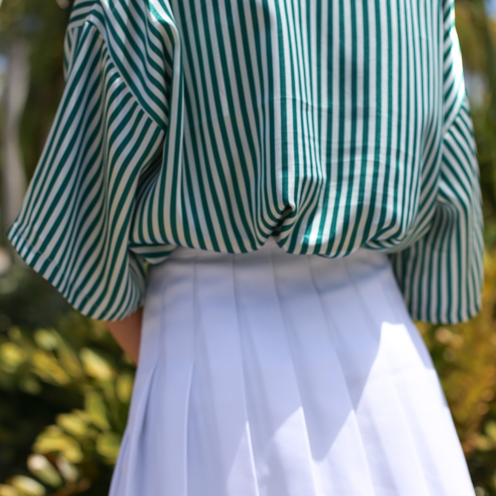 Green & White Top